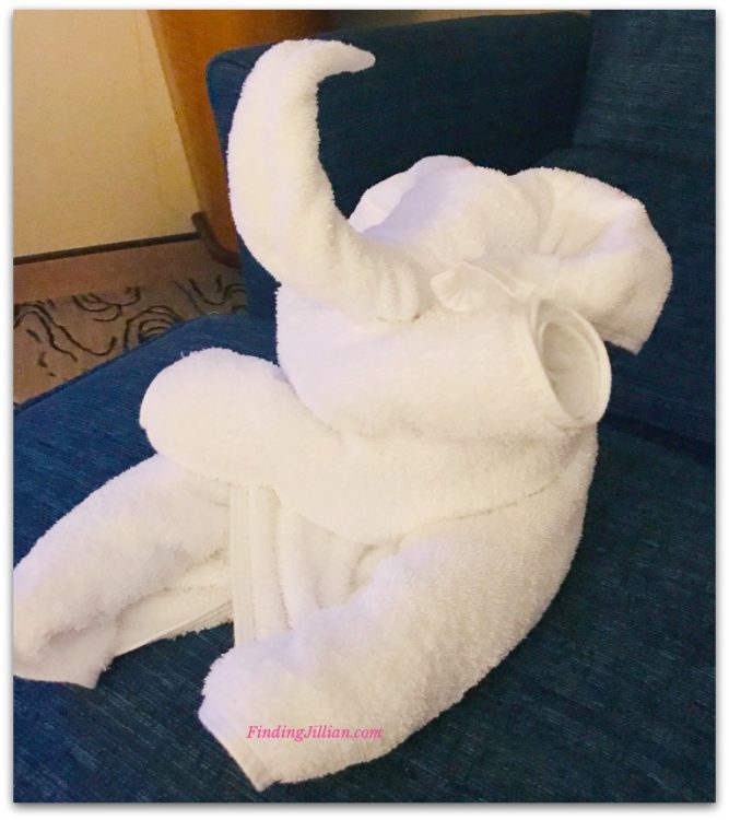 Image of elephant towel animal on Royal Caribbean Cruise