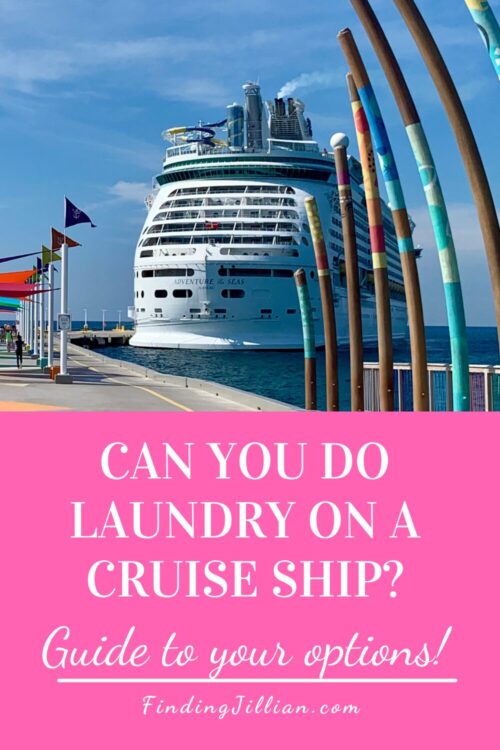 Pinterest image with cruise ship Can you do laundry on a cruise ship