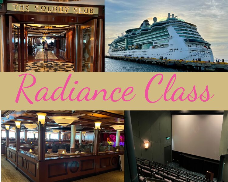 4 image collage of Radiance Class ships on Royal Caribbean - Which Royal Caribbean Ship is Best