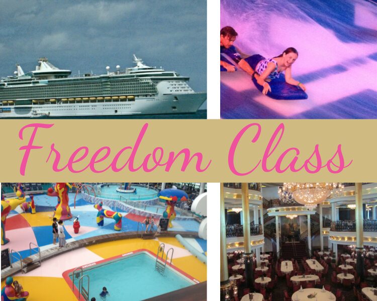 4 image collage for Freedom Class - Which Royal Caribbean Ship is Best for Your Cruise Vacation
