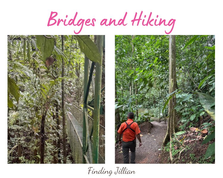 two images of hiking in costa rica with guide