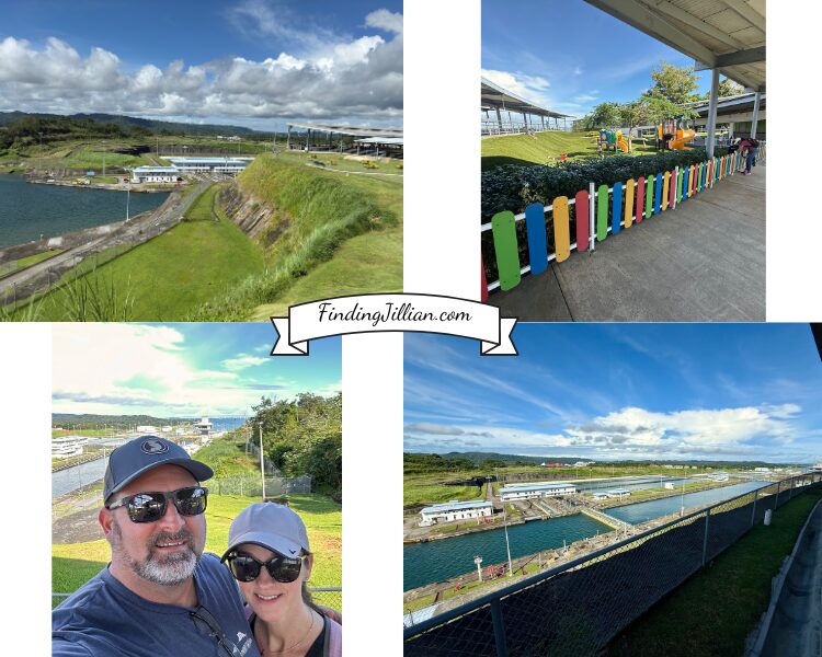 collage of 4 images from the agua clara panama canal visitor center