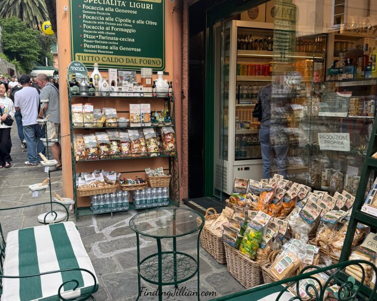 image of focaccia shop in Portofino Italy