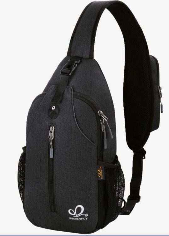 image of black sling bag