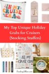 collage of gifts on a pinterest pin for holiday gift ideas for cruisers
